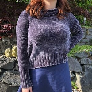 Cozy Crushed Velvet Mock-Neck Sweater
